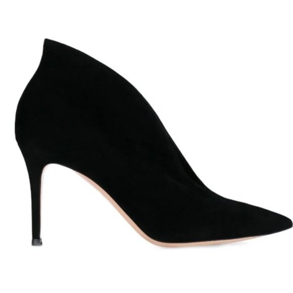 Gianvito Rossi Vamp Suede 85 Ankle booties Shoes Heels Pointy Toes Ankle Boot 39 - Picture 1 of 16